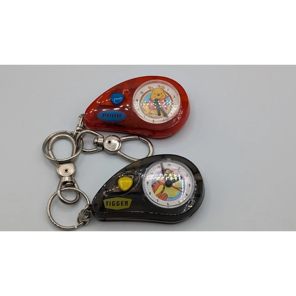 Disney Winnie The Pooh & Tigger Mini Clip On Clock With Light Lot Of 2 For Parts